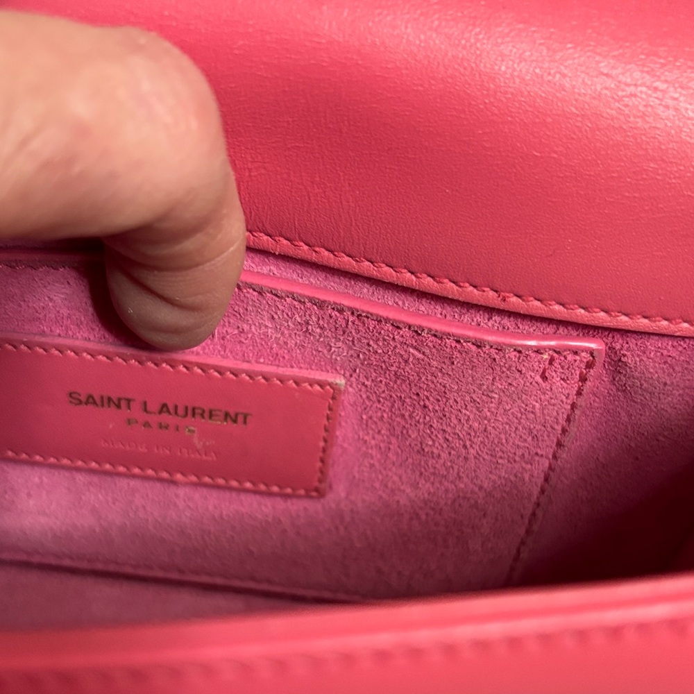 Saint Laurent Pink Leather YSL Crossbody with Gold Logo - Picture 4 of 9